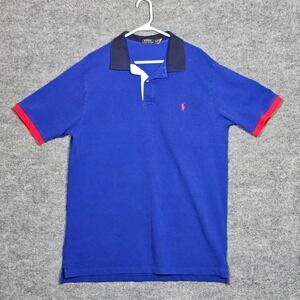 Polo Ralph Lauren Mens XLT Blue Red Navy Contrast Short Sleeve Pique Polo Shirt